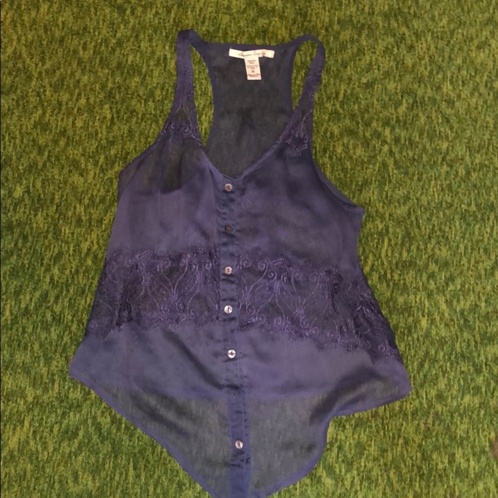 Sheer and lace vest